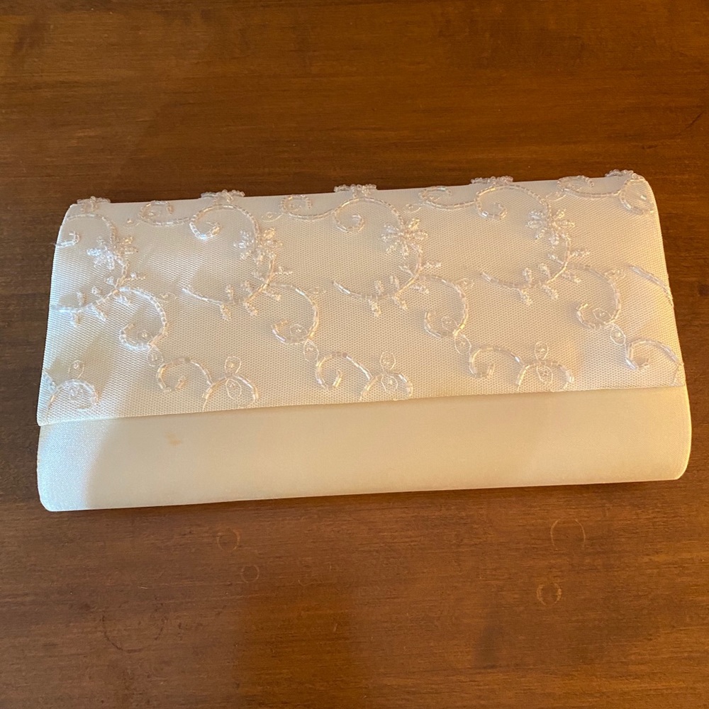 White Beaded Clutch